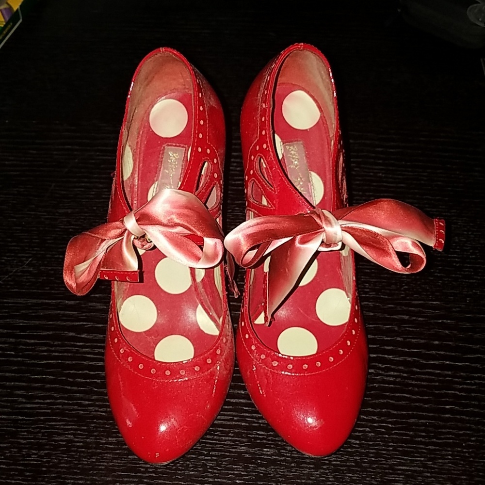 Betsey Johnson Red Mary Janes